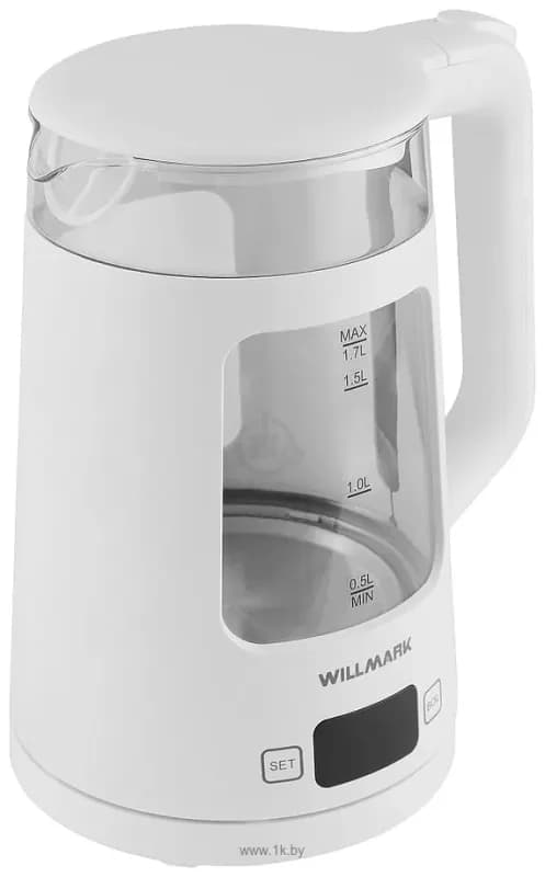 Чайник эл. WILLMARK WEK-1720DW (1.7л, 5 тем.реж, LCD дисп., сенсор. упр., поддерж.темп., 2200Вт) — фото 2