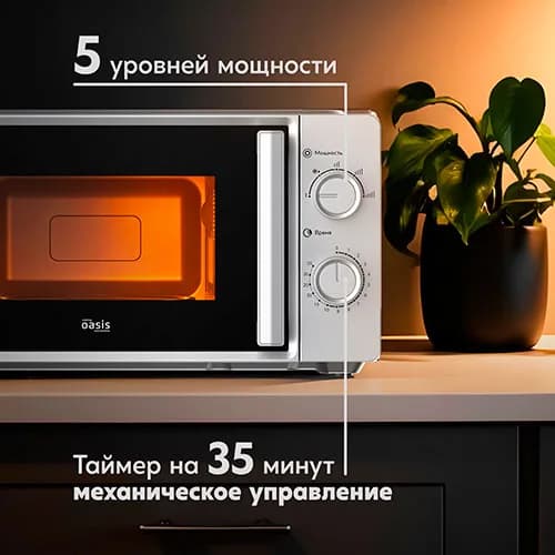 Микроволновая печь Oasis MW-70RS серебристый — фото 5