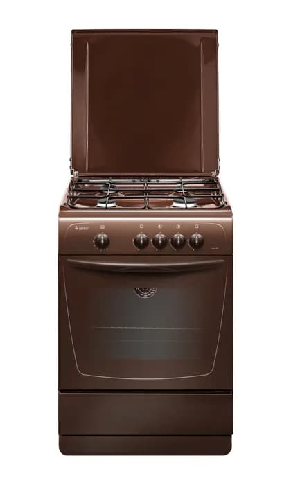 Газовая плита GEFEST 1200 С7 К89 коричневая,с металлической крышкой