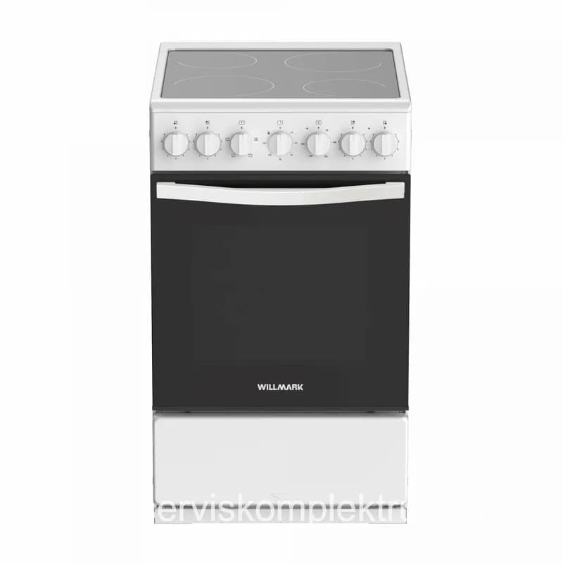 Плита электрическая WILLMARK VC-5642W (59л, стеклокерамика, эл. дух., 4 конф., таймер, белая) — фото 3