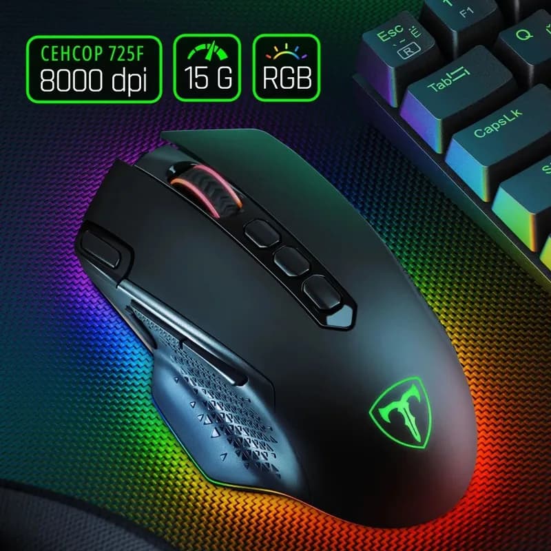 Мышь беспроводная DEFENDER Alpha черная, RGB, 9кнопок, 8000dpi [72370]