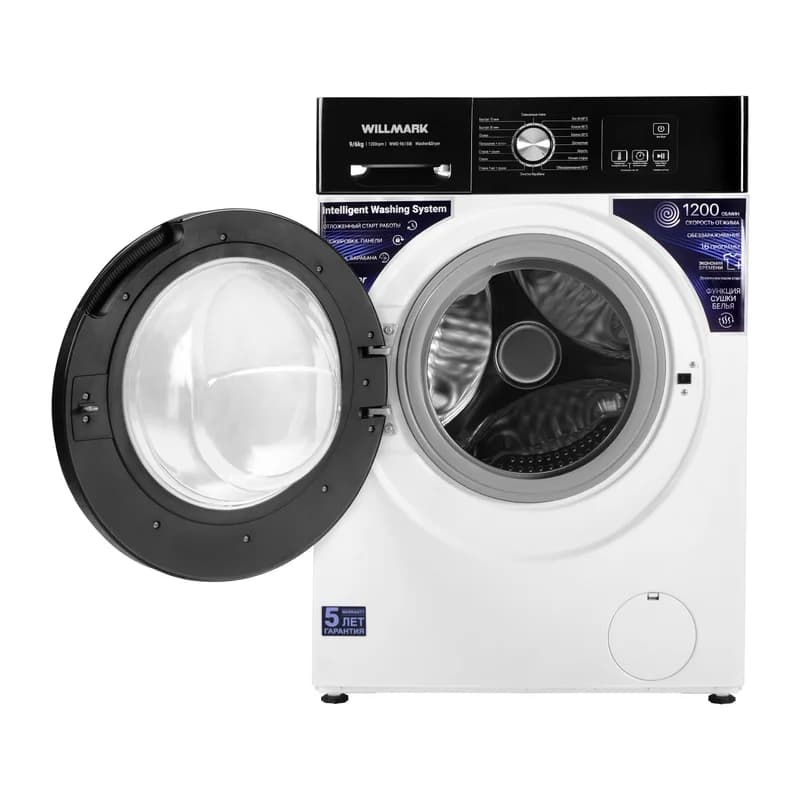Стирально-сушильная машина WILLMARK WWD-9615IB (INVERTER,9/6кг.,1200об.,16 реж.,A+, белая+чёрн.) — фото 2