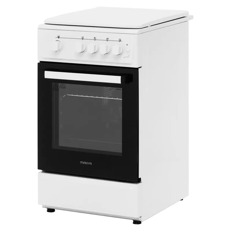 Газовая плита Manya MG5011W электроподжиг, подсветка духовки, метал. крышка — фото 4