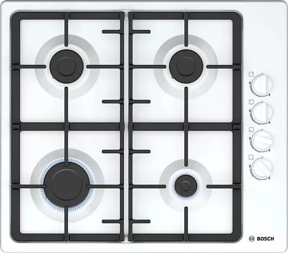 Поверхность газовая BOSCH PBP6C2B92R белый (чугун, г/к)