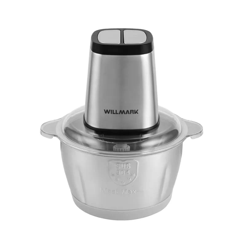 Измельчитель WILLMARK WMC-7290SS (550Вт, чаша из нерж стали 2л, 2 скорости, нескользящее основание) (Чаша 2л)
