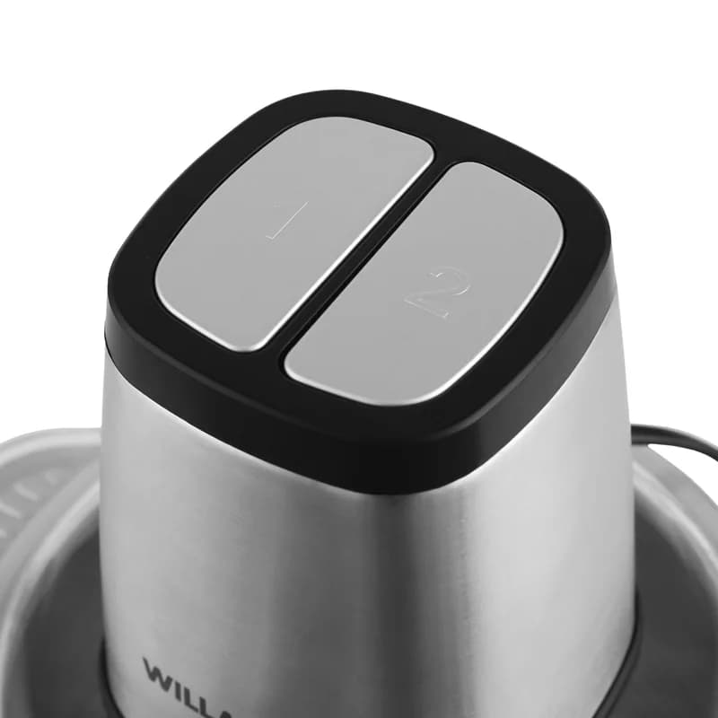 Измельчитель WILLMARK WMC-7290SS (550Вт, чаша из нерж стали 2л, 2 скорости, нескользящее основание) (Чаша 2л) — фото 3