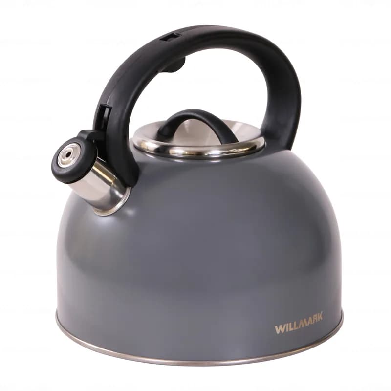 Чайник WILLMARK WTK-4810SS (4л, со свистком, с крышкой, нейлоновая ручка, техн. Easy spout open) (Матовый красный) — фото 2