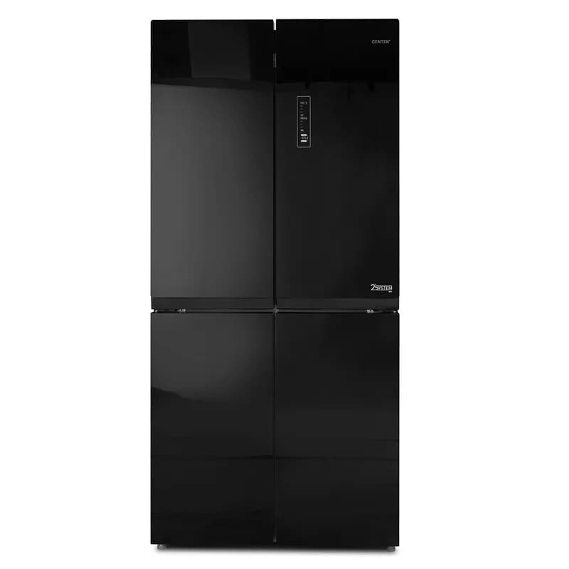 Холодильник Centek CT-1756 Black Glass Total NF <456л (153л/303л)> 65,5х83,3х177,5см, Стекло, 4 дв