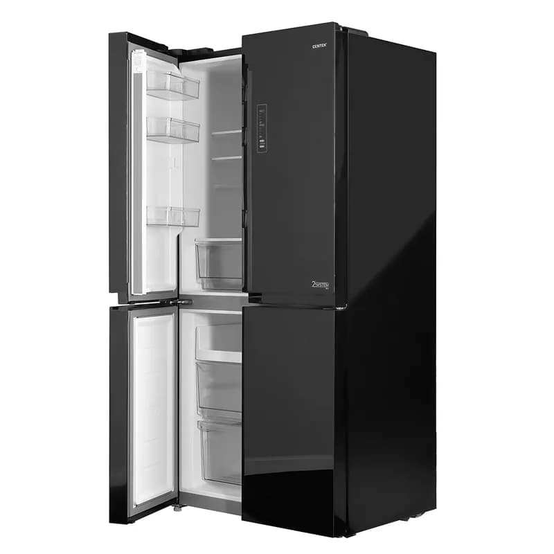 Холодильник Centek CT-1756 Black Glass Total NF <456л (153л/303л)> 65,5х83,3х177,5см, Стекло, 4 дв — фото 3