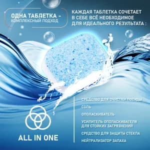 Таблетки для посудомоечной машины Weissgauff All-in-One Classic 100шт — фото 2