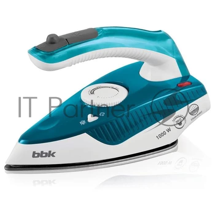 BBK Утюг BBK ISE-1600 бирюзовый, 1000 Вт, 15 г/мин, 50 г/мин, 80 мл