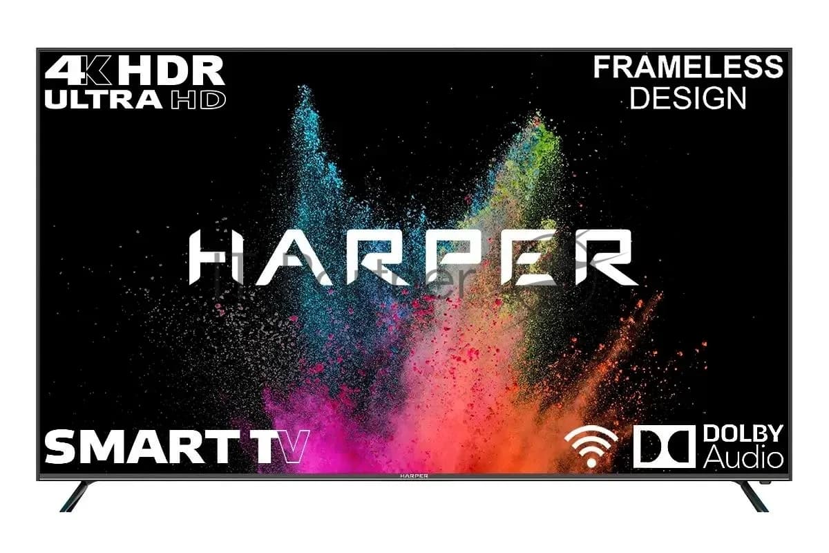HARPER Телевизор Harper 75" 75U750TS черный LED 4K UHD 60Hz Android