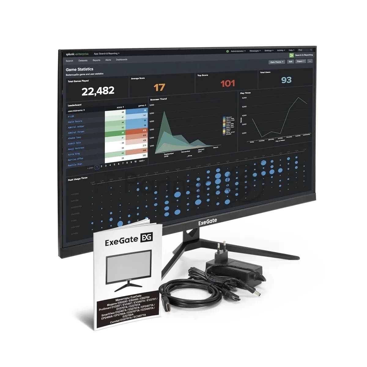 EXEGATE Exegate Монитор 27" ExeGate ProSmart EV2707A VA 1920x1080, 75 Гц