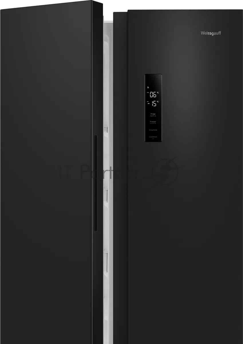Weissgauff Холодильник Weissgauff WSBS 500 Inverter NoFrost Black двухкамерный 270/180л морозилка слева, No Frost, Side by Side