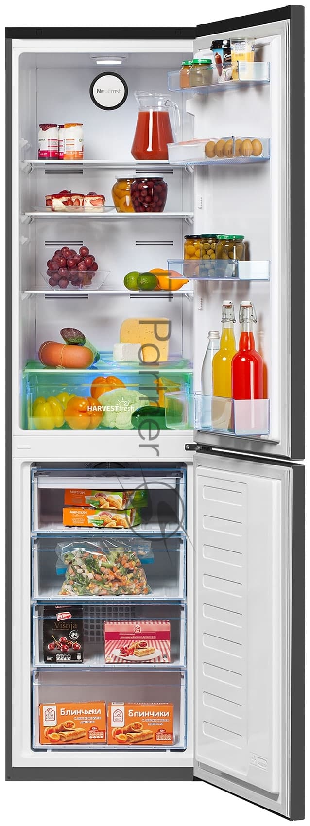 Beko Холодильник Beko B3R0CNK332HG темно-серый двухкамерный 200/100л морозилка снизу, No Frost