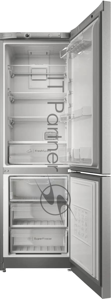 Indesit Холодильник Indesit ITS 4180 XB нержавеющая сталь двухкамерный 220/78 л морозилка снизу, No Frost