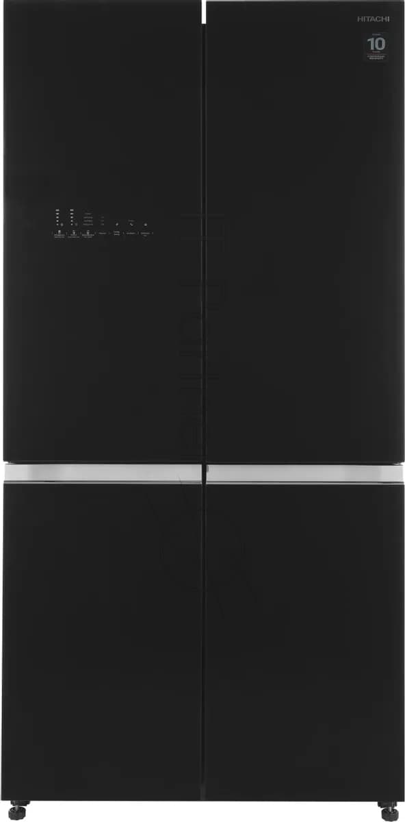 Hitachi Холодильник Hitachi R-WB820VUC2 GBK черный трехкамерный 378/196л морозилка снизу, No Frost, Side by Side