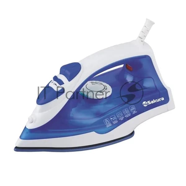 Sakura Утюг Sakura SA-3062CBL белый/синий, 1800 Вт, 35 г/мин, 100 г/мин, 220 мл