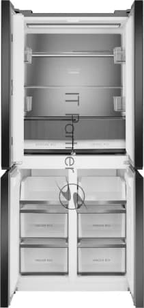 Weissgauff Холодильник Weissgauff WCD 450 Bru Steel Glass NoFrost Inverter матовая сталь трехкамерный 287/163л морозилка снизу, No Frost, Side by Side