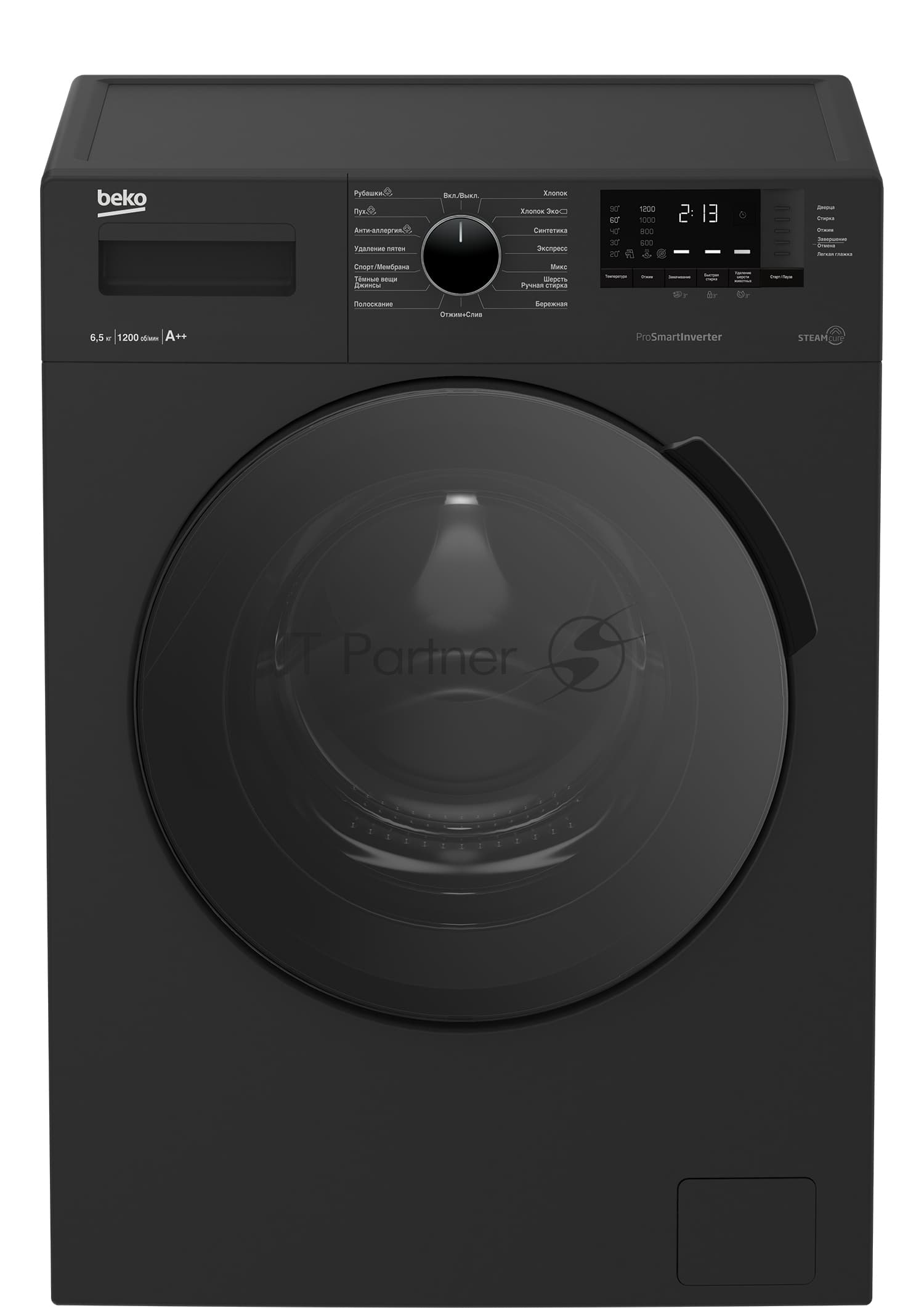 BEKO Beko Стиральная машина Beko WSPE 6H612A черный, загрузка фронтальная 6