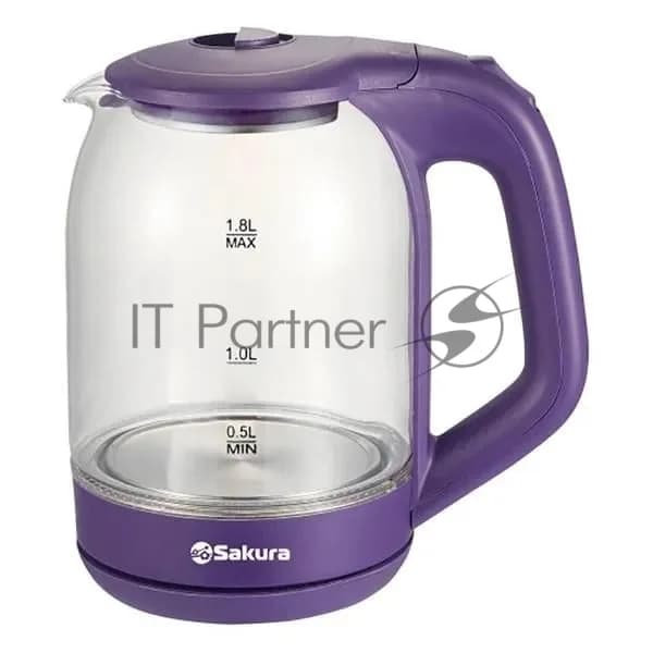 Sakura Чайник SAKURA SA-2736V 1.8 л, стекло точечная подсв