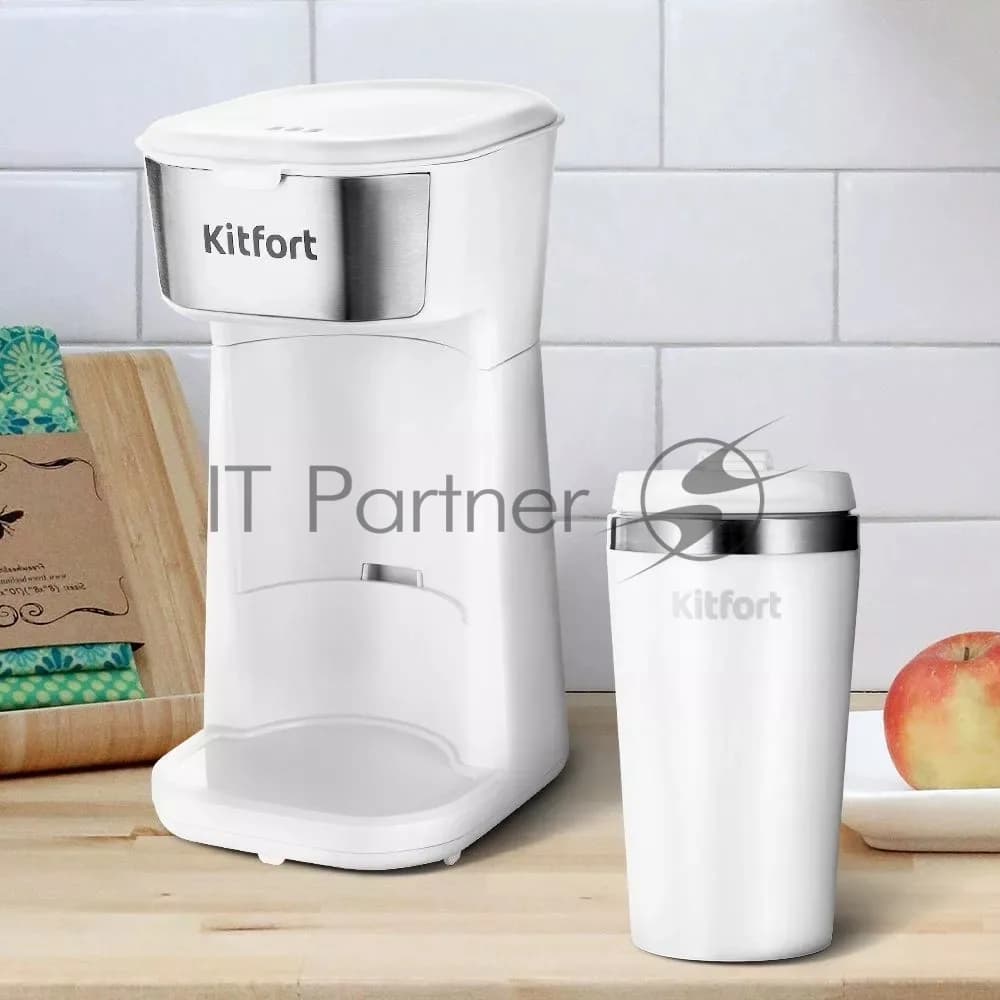 KITFORT Kitfort Кофеварка капельная Kitfort КТ-7411 белый/нержавеющая сталь, исп