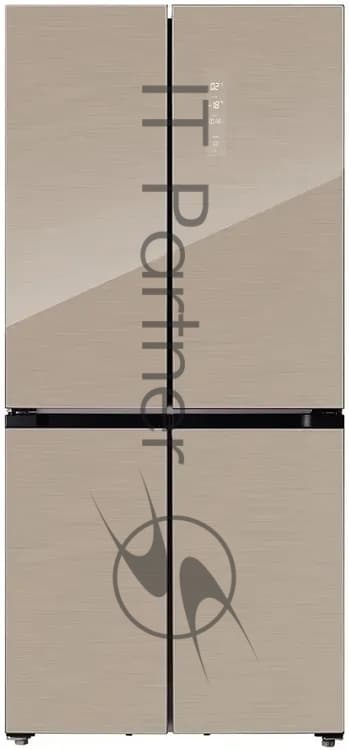 LEX Холодильник LEX LCD450GlGID золотистый трехкамерный 288/129л морозилка снизу, No Frost, Side-by-Side