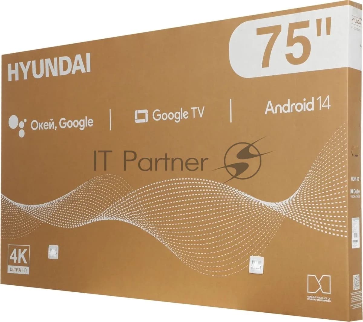 Hyundai Телевизор Hyundai 75" H-LED75BU7011 черный LED 4K UHD 60Hz Smart TV 2GB/16GB