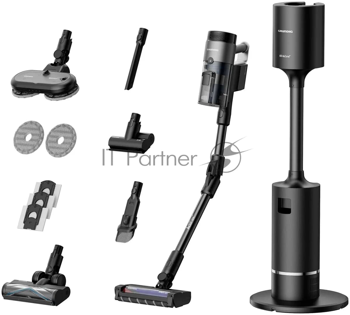 GRUNDIG Grundig Пылесос вертикальный Grundig VCP 9431 PRO черный титан, питание от аккумулятора