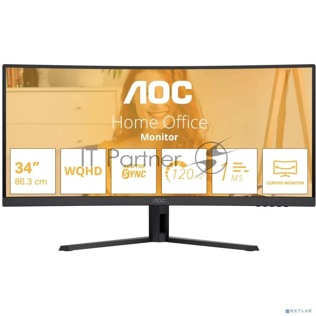 AOC AOC Монитор 34" AOC CU34B3E VA 3440x1440, 120 Гц