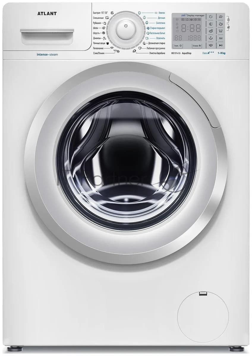 Atlant Стиральная машина Atlant СМА 80С1214-CA-00 белая, загрузка фронтальная 8кг, 1200 об/мин
