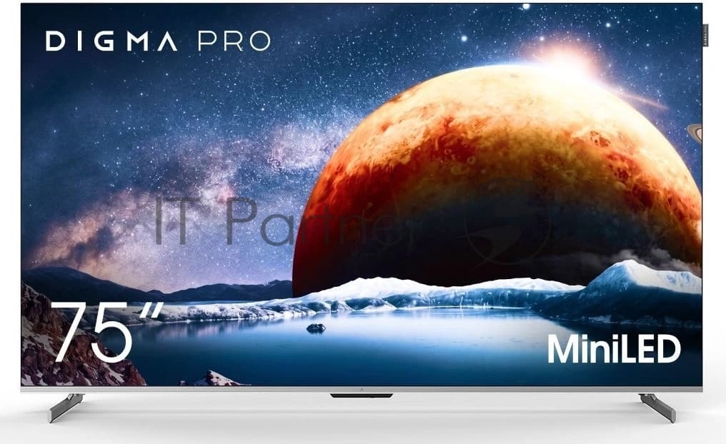 Digma Телевизор Digma PRO 75" 75Q серебристый Mini-LED QLED UHD 144Hz Smart TV Google TV 3GB/32GB
