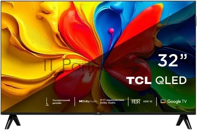 TCL Телевизор TCL 32" 32S4K-RU черный QLED HD 60Hz Smart TV Google TV 1GB/8GB