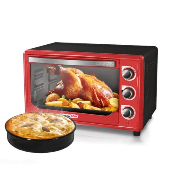 Жарочный шкаф Centek CT-1538-50 RED (красн) <50л> 2000Вт, противень, таймер 90 мин, 4 реж. max 320°