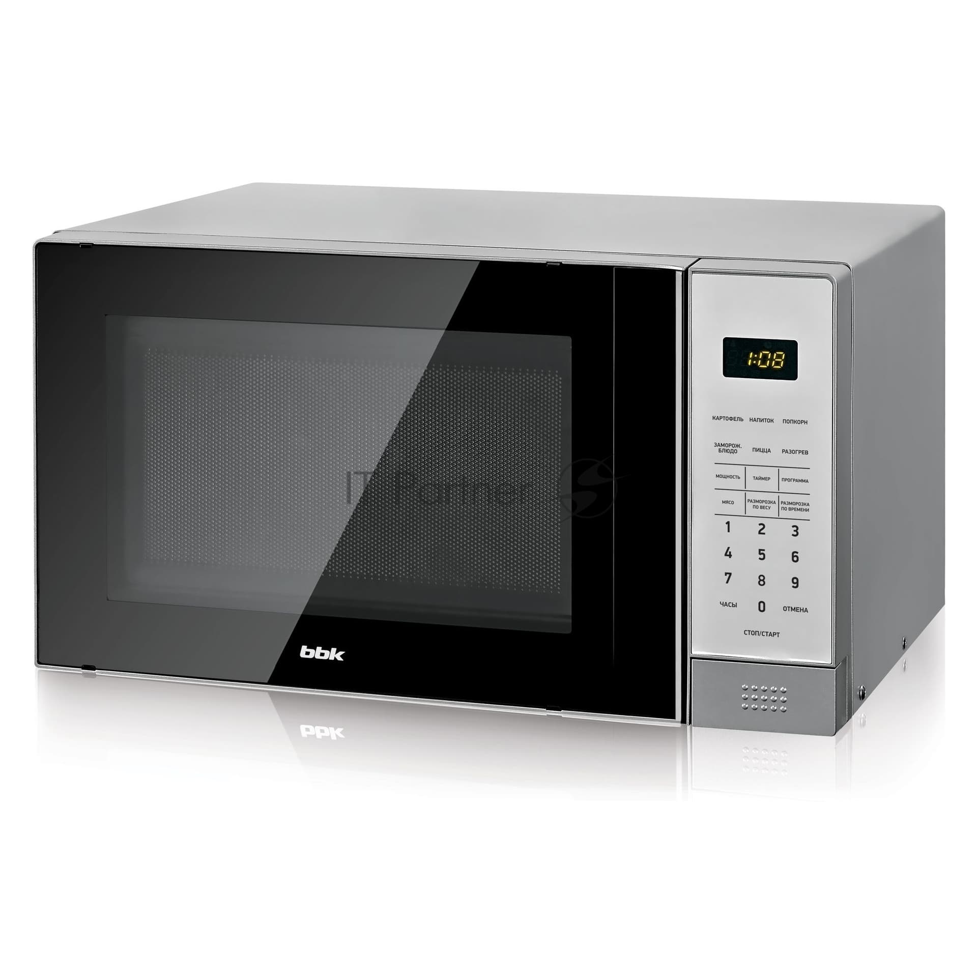 BBK BBK Микроволновая печь BBK 20MWS-729S/BS серебристый/черный, 20 л