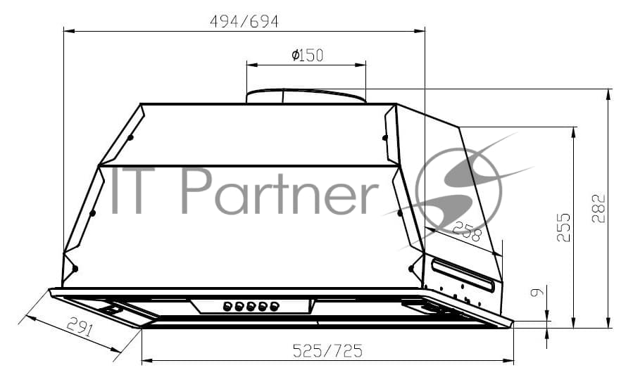 LEX Вытяжка встраиваемая LEX GS Bloc P 600