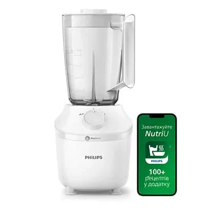 Блендер PHILIPS HR2041/16, стационарный, белый/серебристый