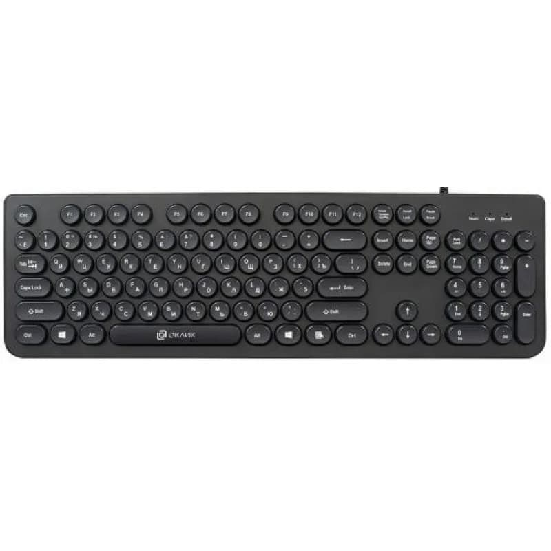 Клавиатура Oklick 400MR, slim, Multimedia, черный USB