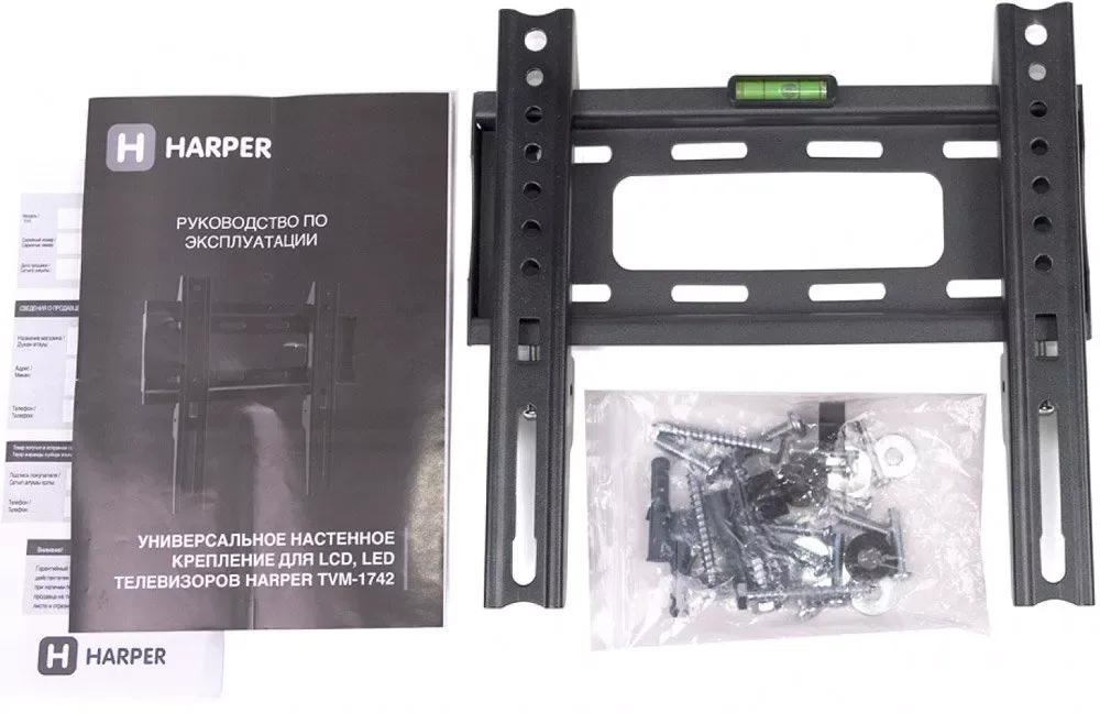 Кронштейн для ТВ Harper TVM-1742, фиксированный, чёрный — фото 3