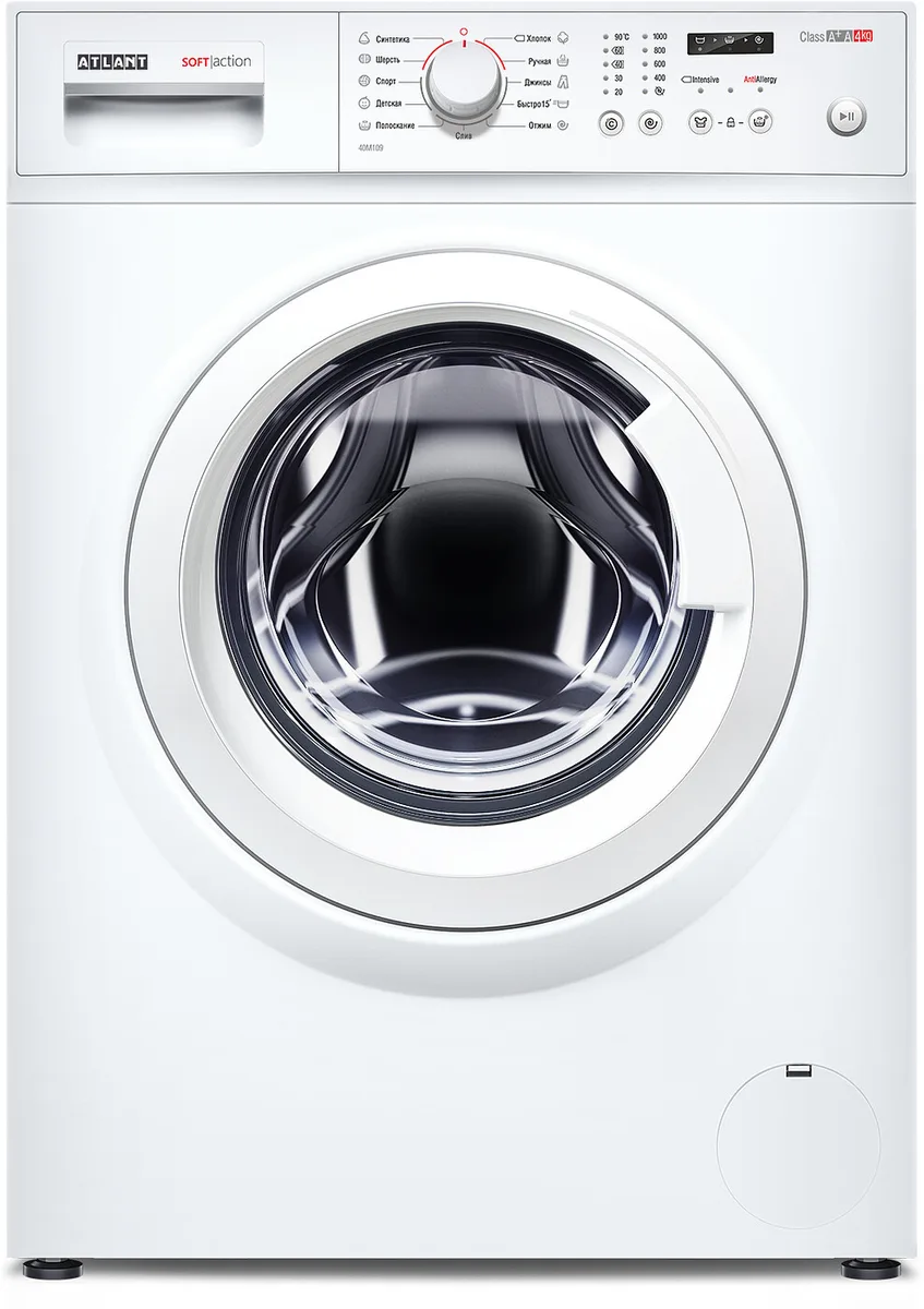 Стиральная машина Atlant 40М109-00, фронтальная загрузка, белый