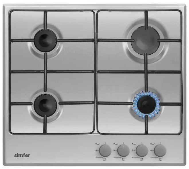 Газовая варочная панель Simfer H60V40M411, серебристый — фото 4