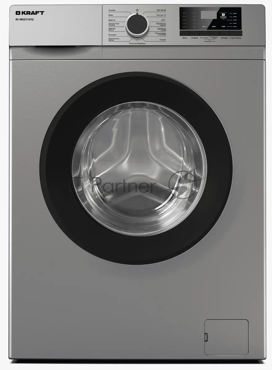 Стиральная машина Kraft KF-MDS6107G, фронтальная загрузка, серый