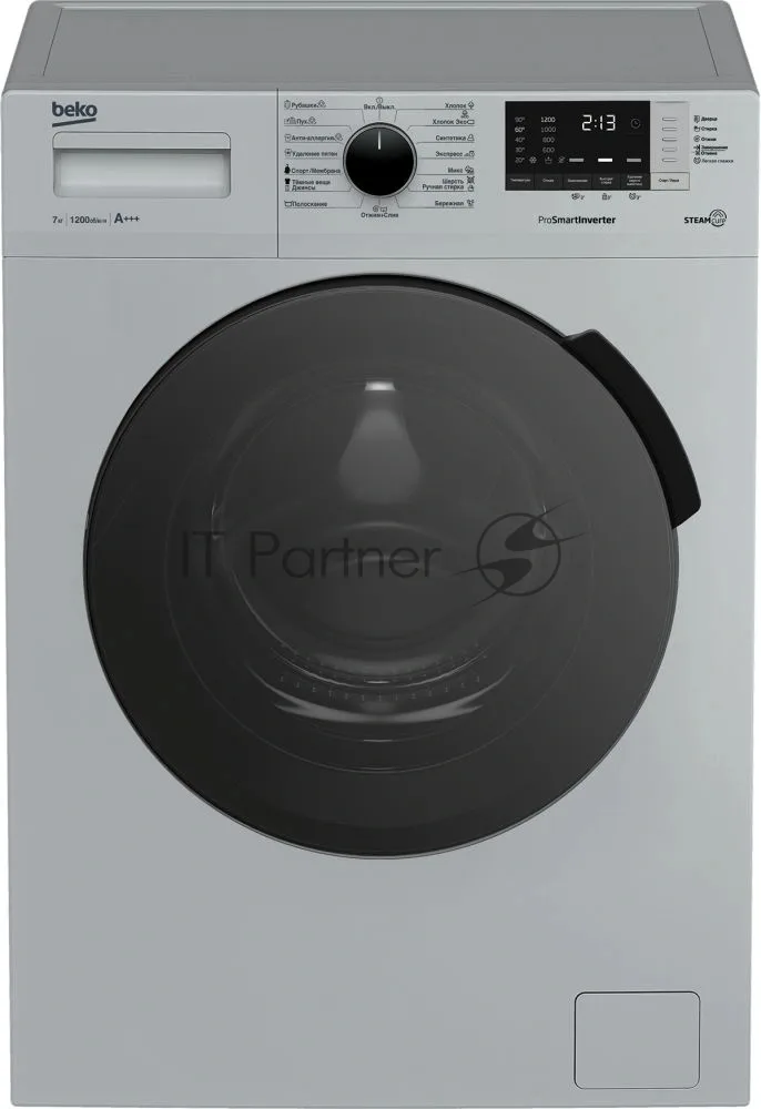 Стиральная машина Beko RSPE78612S, фронтальная загрузка, серебристый