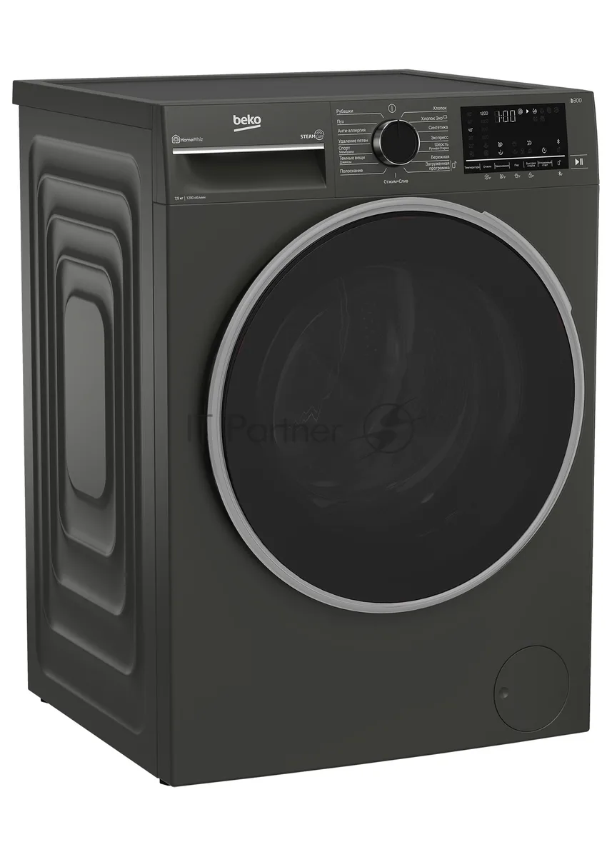 Стиральная машина Beko B3WFR57H2A, вертикальная загрузка, чёрный — фото 2
