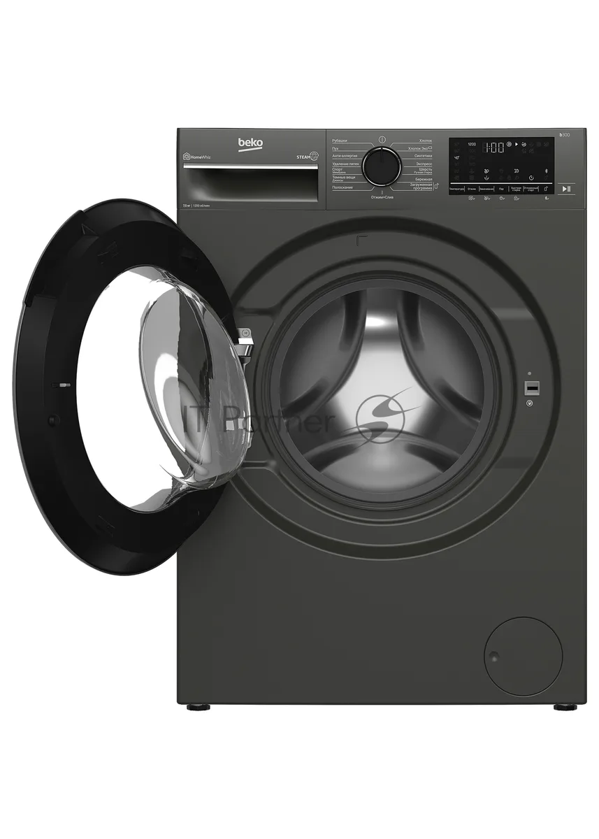 Стиральная машина Beko B3WFR57H2A, вертикальная загрузка, чёрный — фото 3