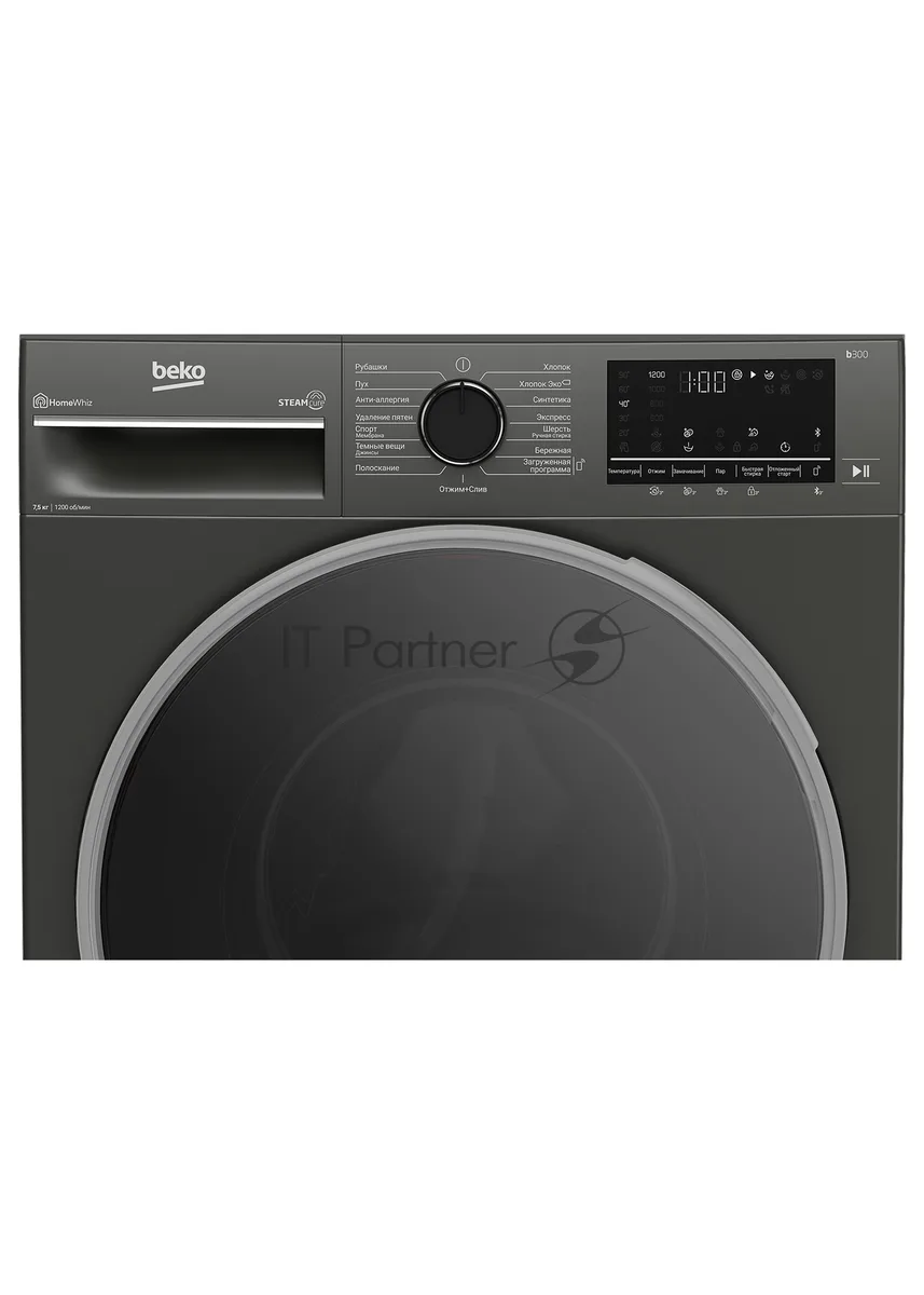 Стиральная машина Beko B3WFR57H2A, вертикальная загрузка, чёрный — фото 4