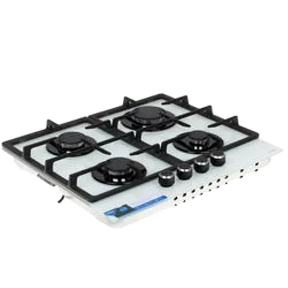 Газовая варочная панель Haier HHX-G 64 CNW, закалённое стекло, белый — фото 4