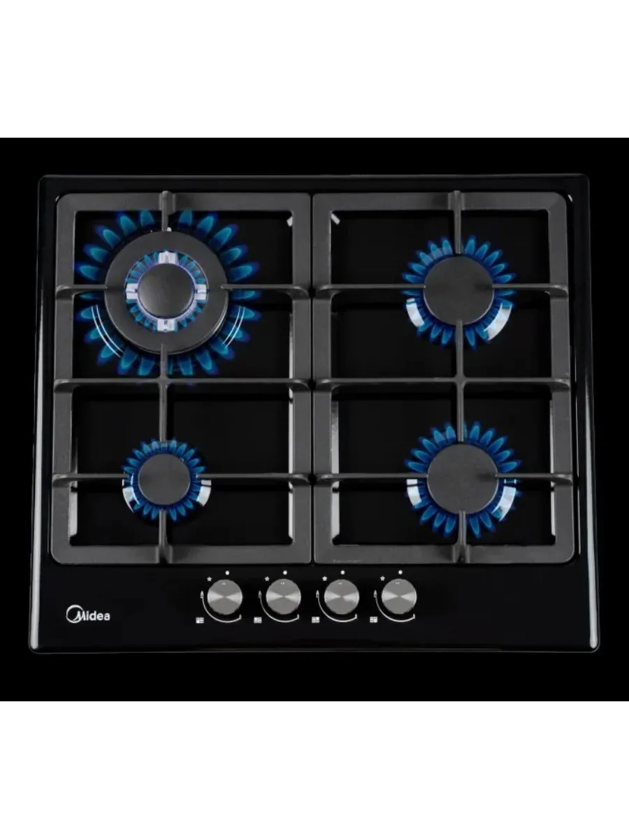 Газовая варочная панель Midea MG606T B, чёрный — фото 2