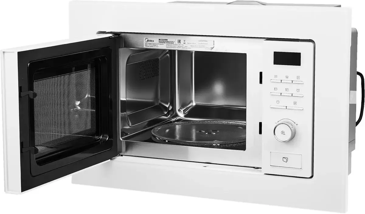 Встраиваемая микроволновая печь Midea MI72200W, соло, белый — фото 3