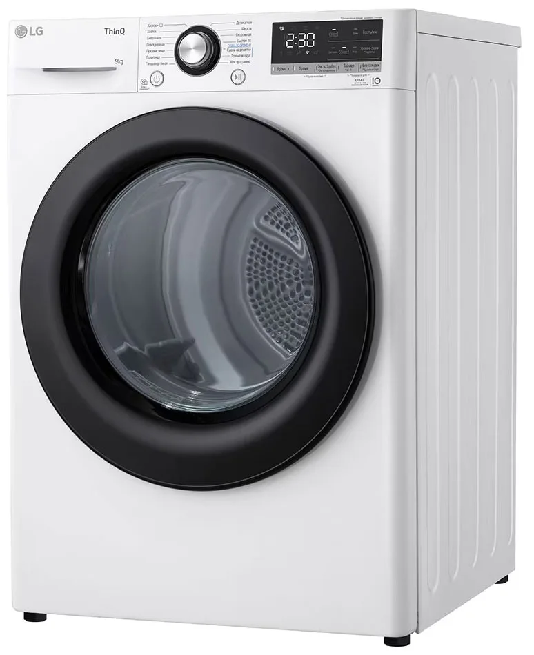 Сушильная машина LG DC90V3V6W, с тепловым насосом, белый — фото 2